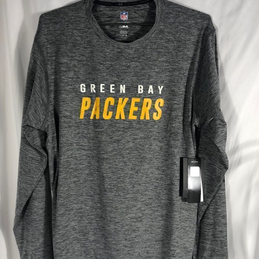 NFL MSX by Michael Strahan Heathered Gray Packers Performance Long Sleeve Medium